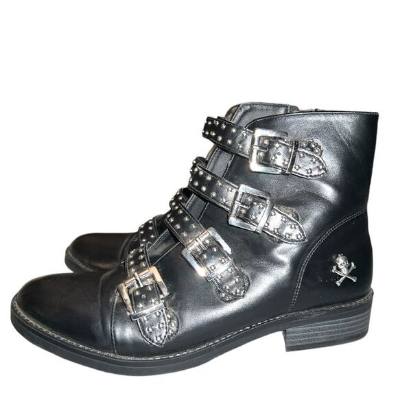 Madden studleyy studio black studded leather buckle boots re vamped!! - Picture 5 of 7